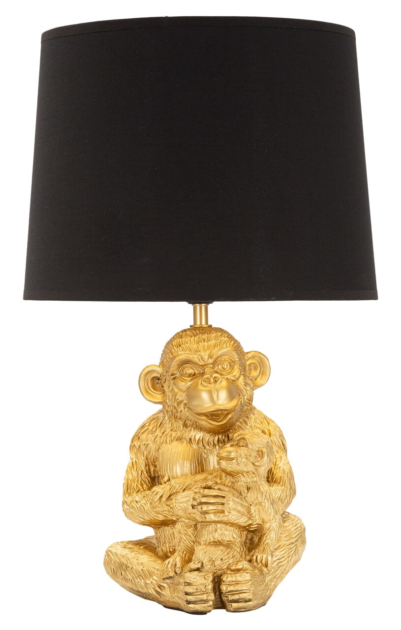 Veioza, Mauro Ferretti, Monkey Mum, Ø 30 x 49 cm, polirasina/fier/hartie/textil, auriu/negru - imagine 7